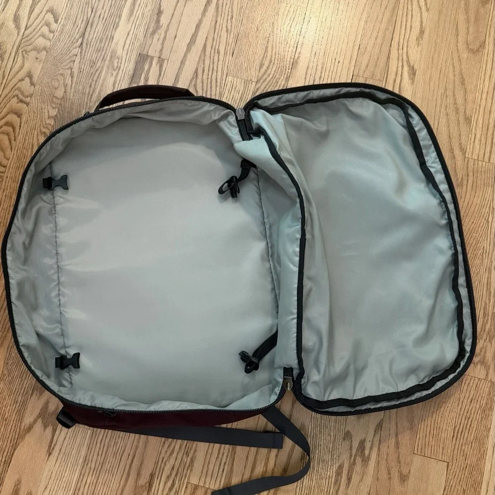 Patagonia MLC Maximum Legal Carry-On Travel Backpack 3-Way 45L Burgundy CLEAN